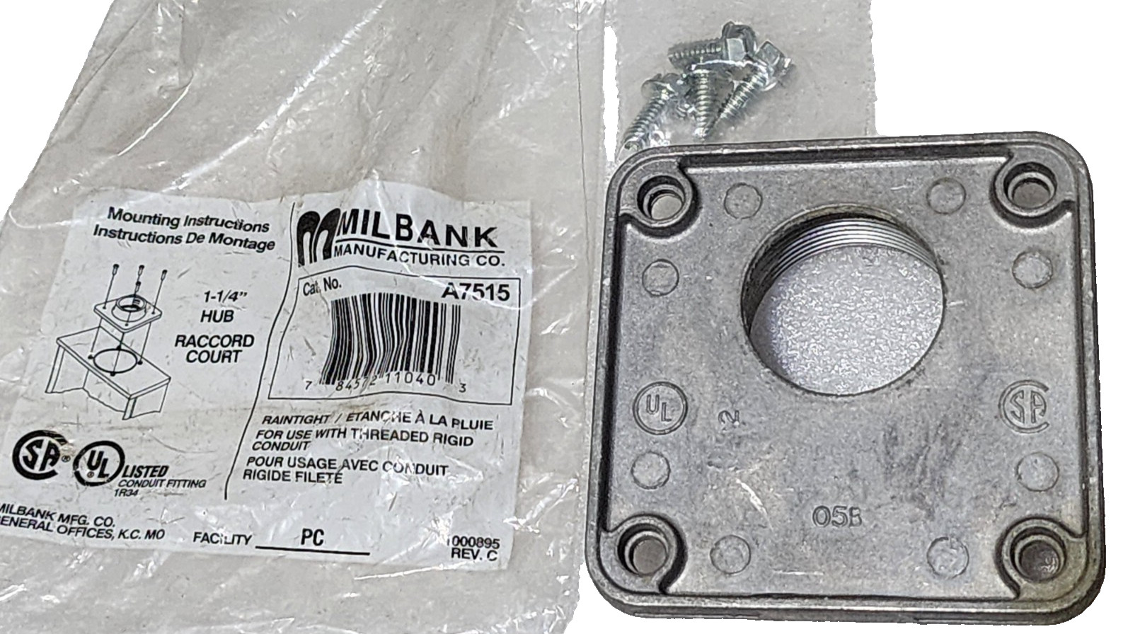 OEM Milbank A7515, 7515 Raintight Hub 1-1/4″