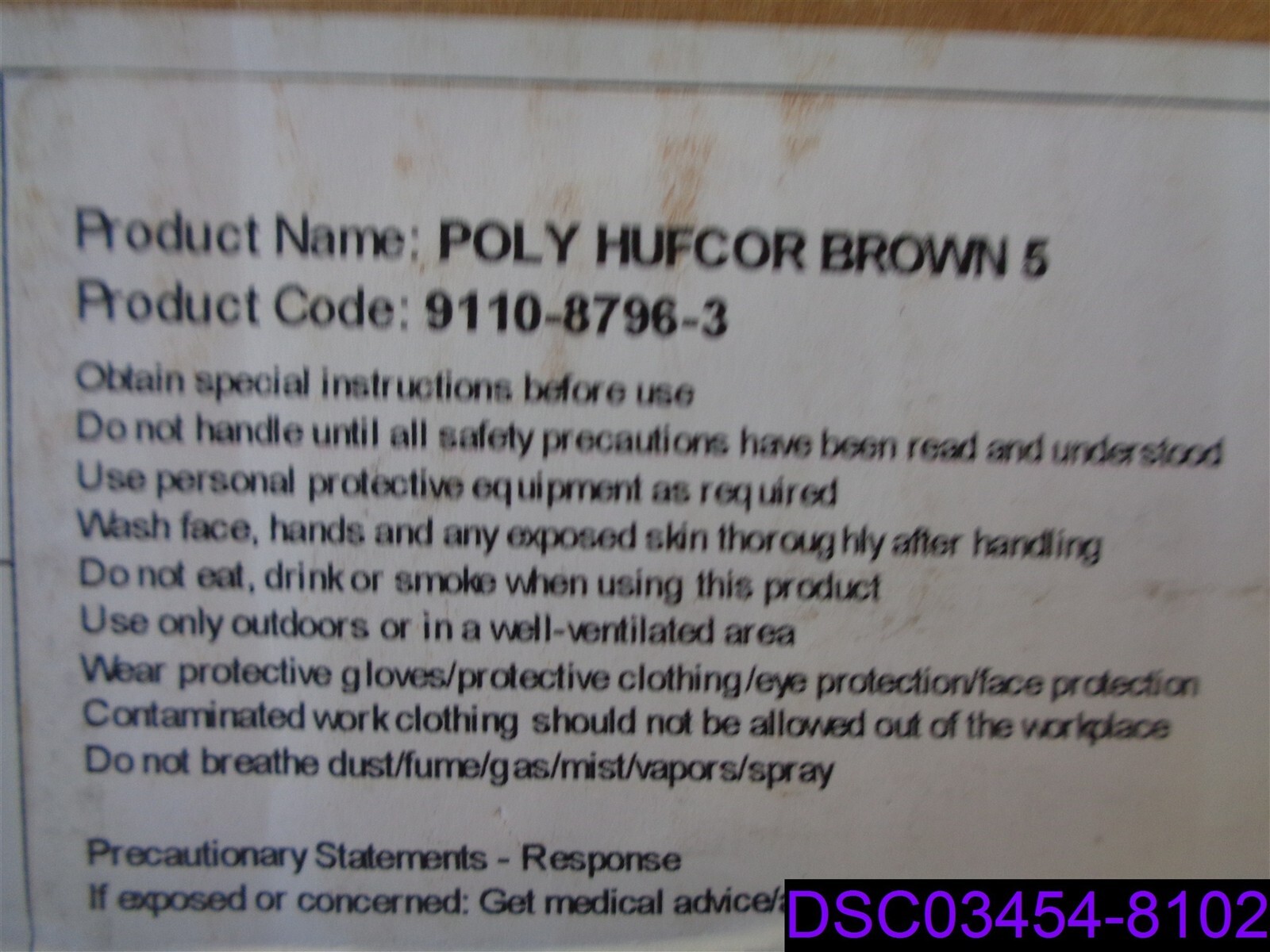 Poly Hufcor Brown 5, 9110-8796-3, B-01117399, 55 lb