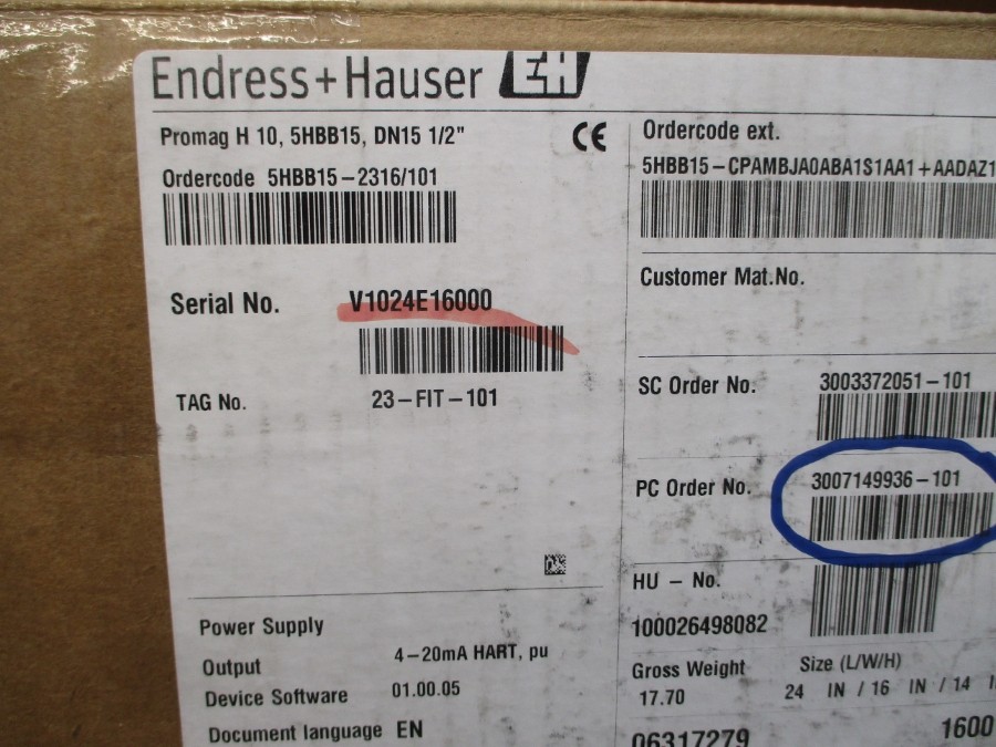 ENDRESS+HAUSER 5HBB15-2316/101 85-264VAC 1/2″ NSMP