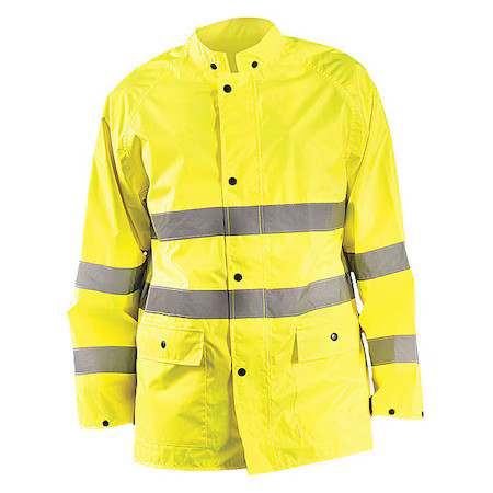 Occunomix Lux-Trjkt-Y2x Rain Jacket, Polyester, Class 3 R, Yellow, 2Xl