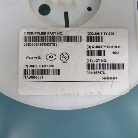 VISHAY 293D106X9035D2TE3 Qty of 500 per Lot CAP, 10�F, 35V, 10%