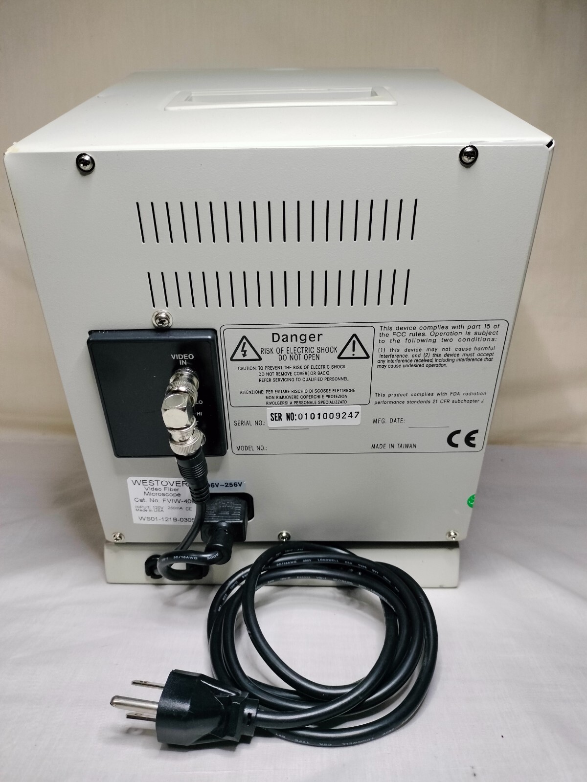 Westover FVIW-409 FVIW409 Video Fiber Microscope S/N: 0101009247 Made in Taiwan