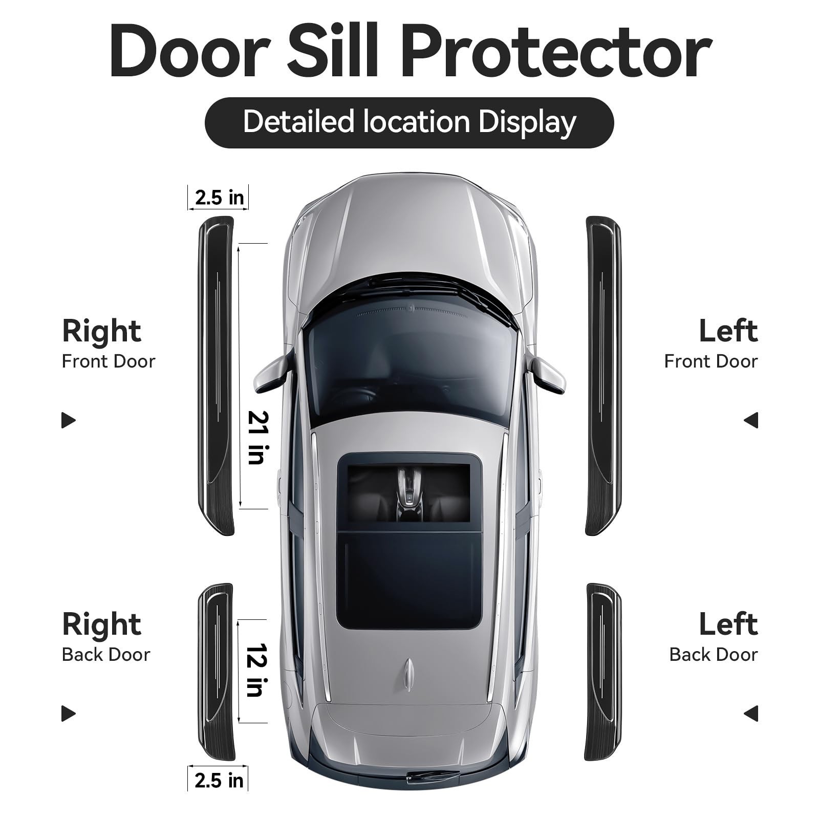 4PCS Door Sill Protector for Toyota 2025 2024 2023 2022 2021 2020 2019 RAV4 H…
