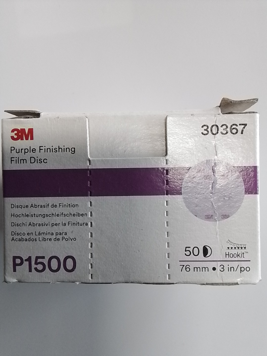 3m 30367 Hookit Purple Abrasive Disc 50 Per Box