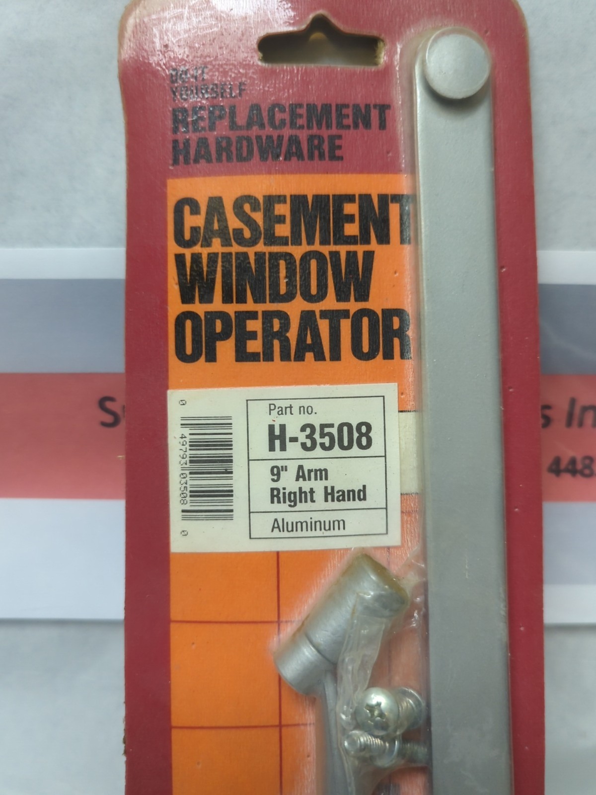 PRIMELINE PARTS CO.,H-3508,CASEMENT WINDOW OPERATOR 9 IN ARM RT. HAND NOS