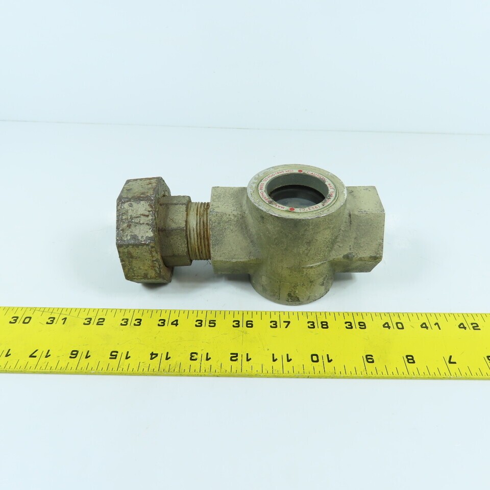Midwest 350SS 1-1/4″ NPT Stainless Sight Flow Indicator Glass 125 PSIG Max 200-Â