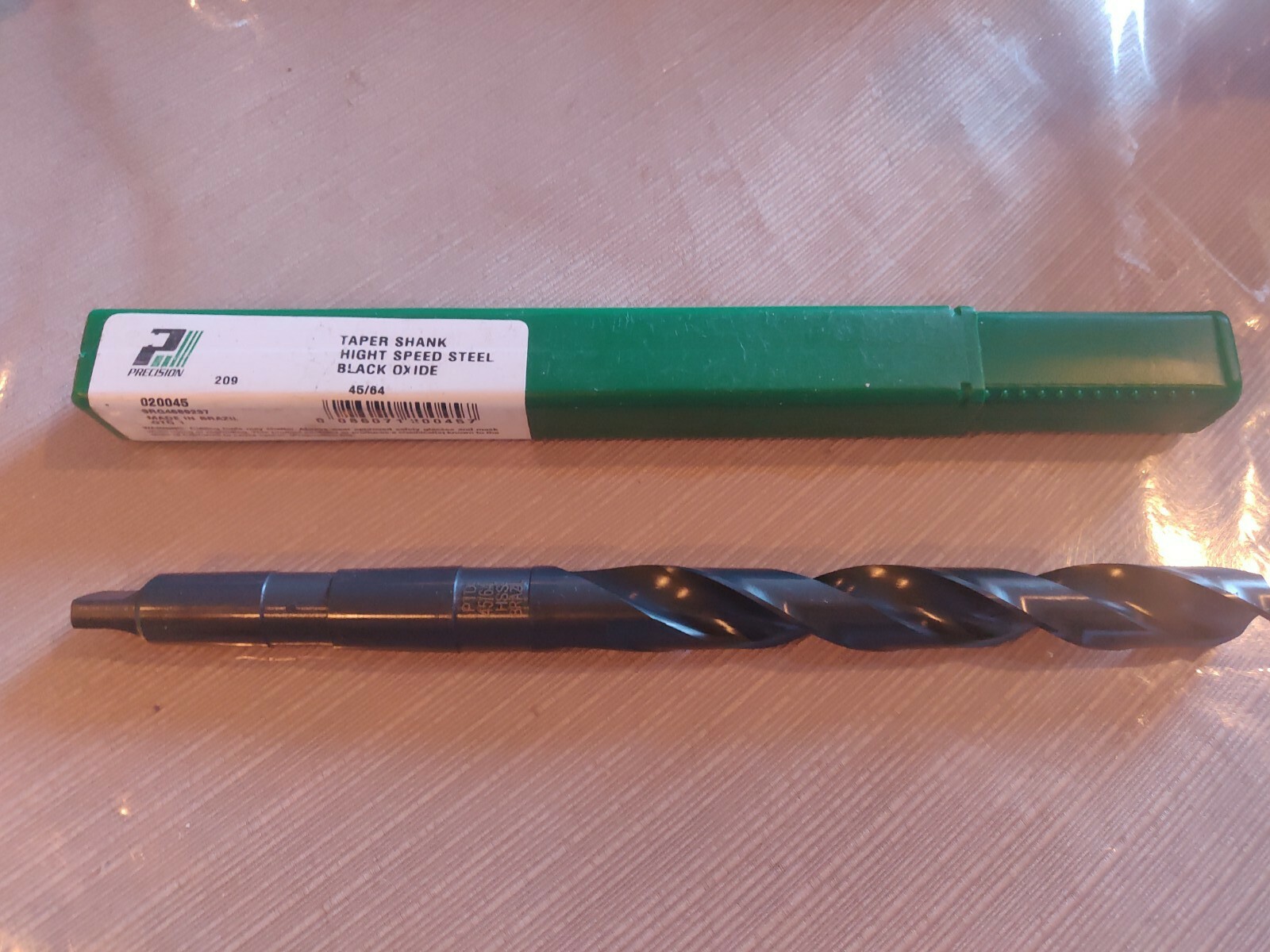 Precision Twist Drill 020045 Tapered Shank Twist Drill Bit 45/64″NEW 9RG4689237