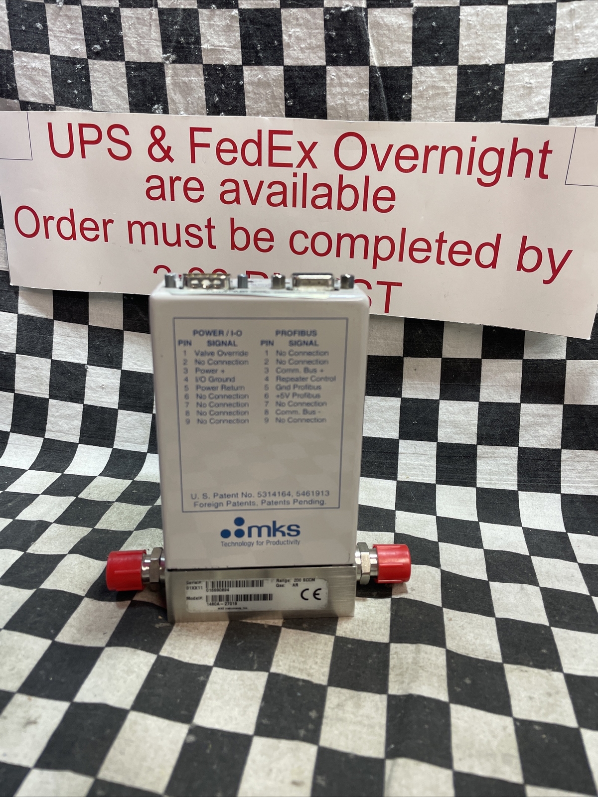 MKS MASS FLOW CONTROLLER 1/4″ VCR, 1480A-27019, 1480A27019, 200 SCCM, Gas AR