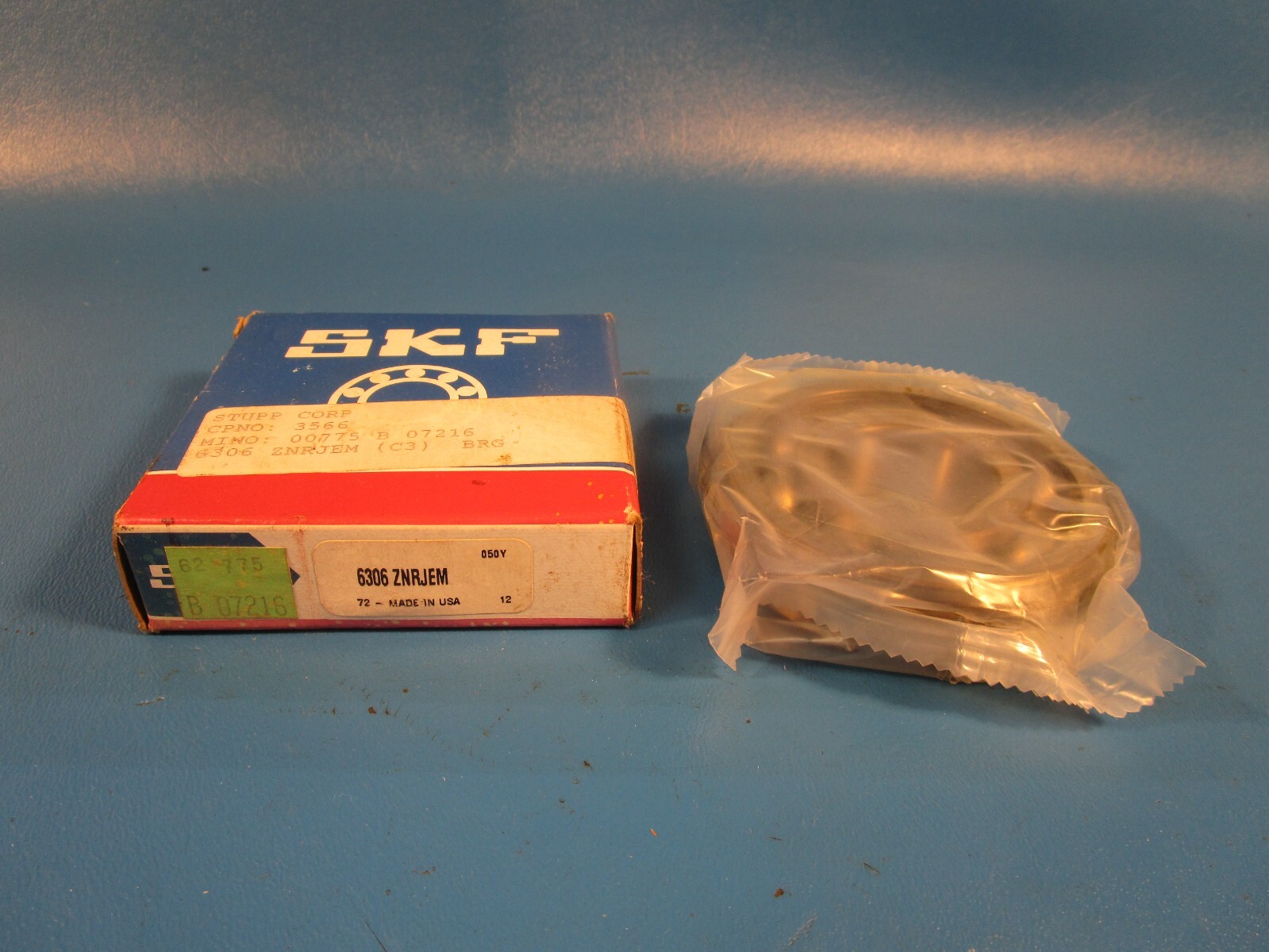 SKF 6306 Z NR JEM, Deep Groove Roller Bearing, 30mm ID x 72mm OD x 19mm Wide; Si