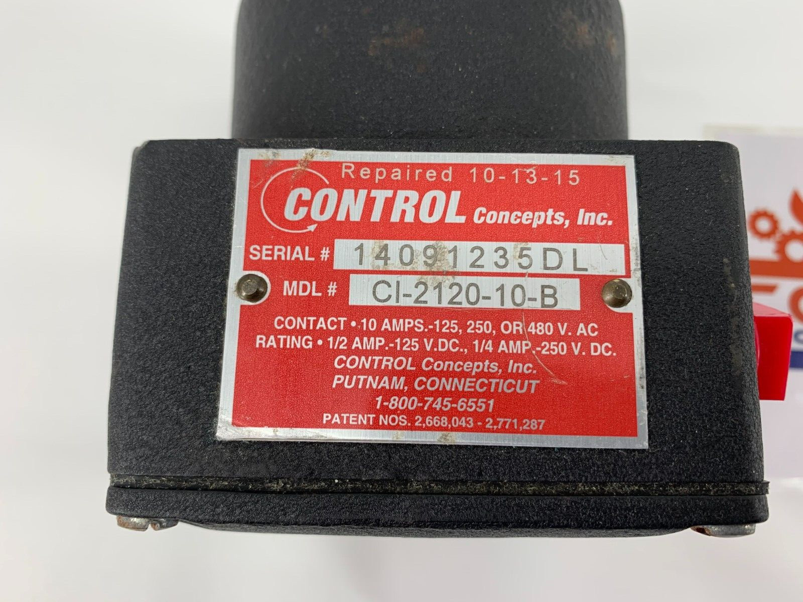 Control Concepts, Inc. CI-2120-10-B SPDT Zero Speed Switch 10A 125/250/480V