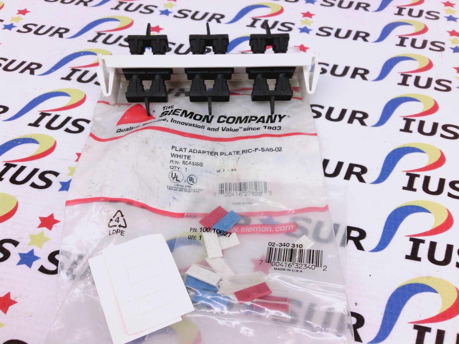 NSOP Siemon RIC-F-SA6-02 Flat Adapter Plate White 6 Fiber 3 Duplex RICFSA602