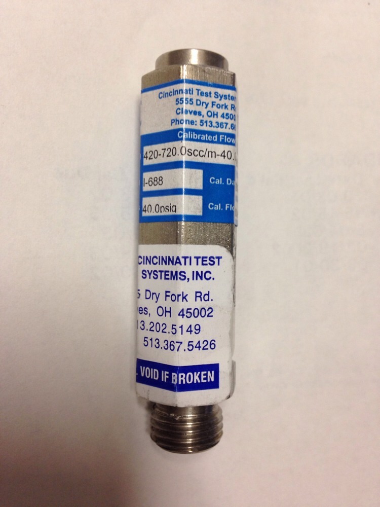 Cincinnati Test Systems 420-720.0scc/m-40.0psig-21, EX0I688 #1645P6
