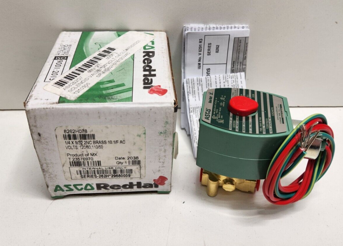NEW OLD STOCK! ASCO 120V1/4″ X 9/32″ SOLENOID VALVE 8262H078