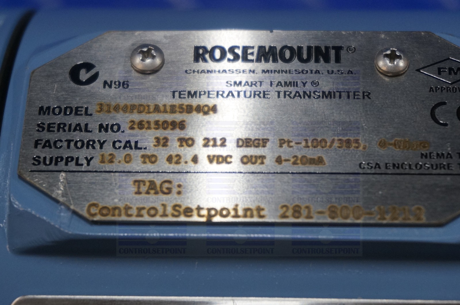 EMERSON ROSEMOUNT 3144PD1A1E5B4Q4 TEMP TRANS 3144 PD1 ID15096