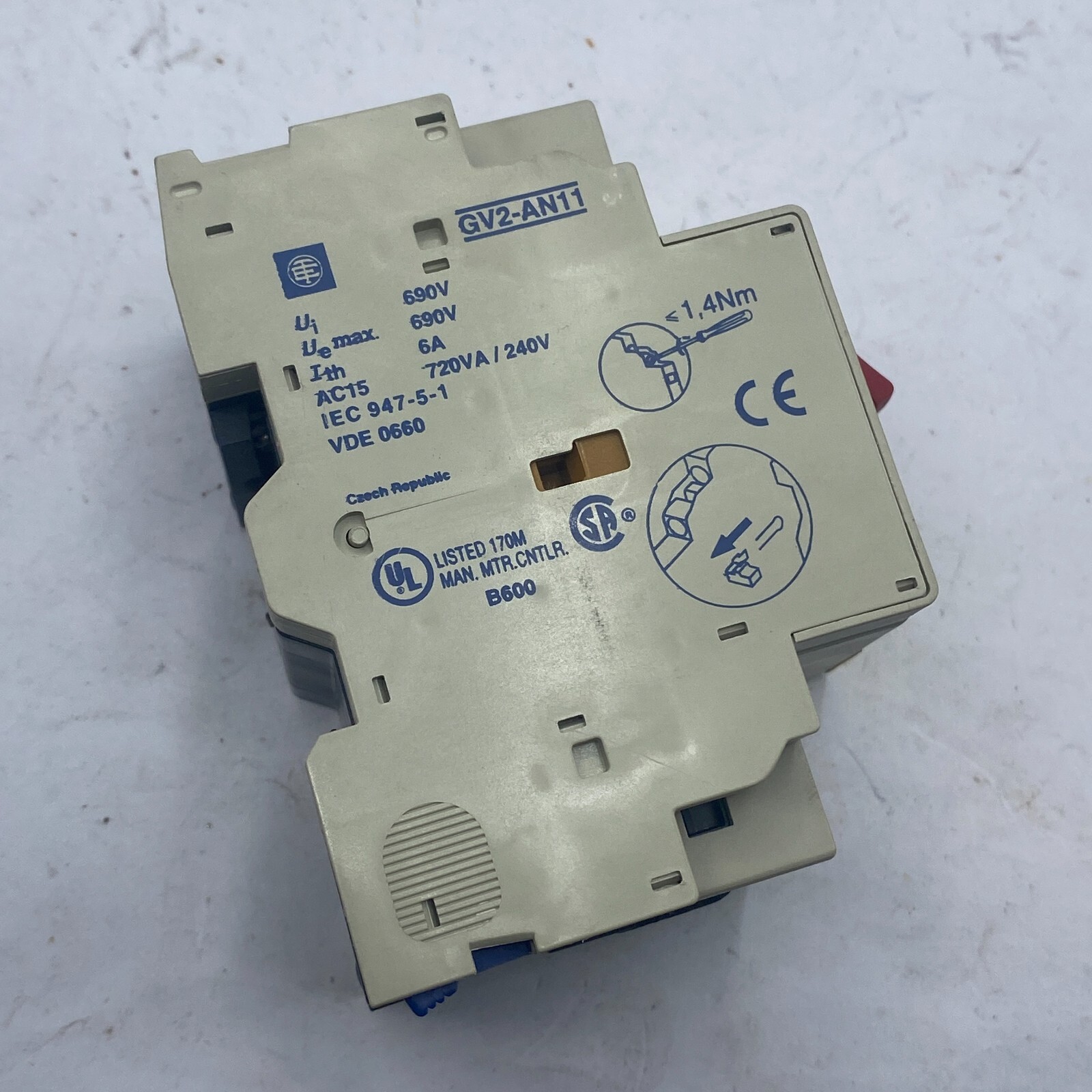 Telemecanique GV2-M03 Motor Starter 0.25-04A Circuit Breaker – Lot of 2 ✅