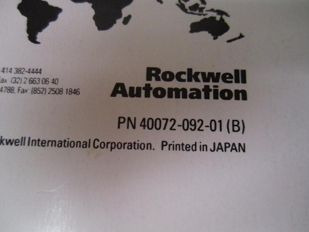 Allen Bradley 40072-092-01 SLC500 Instructions 40072-092-01(B)