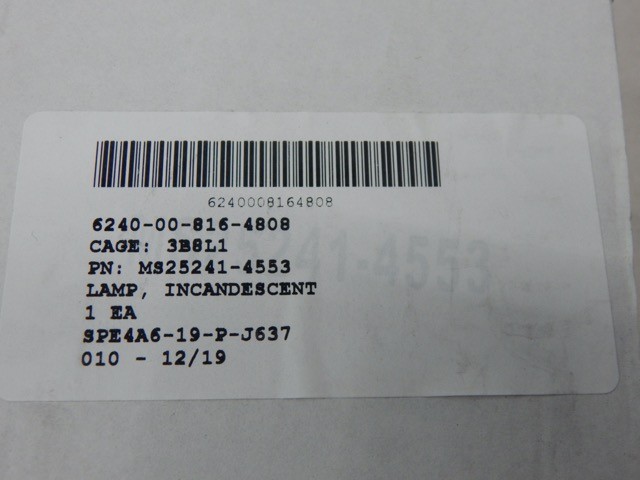 TACOM MS25241-4553, 6240008164808, Incandescent Lamp (153036, 3020842, 4553)