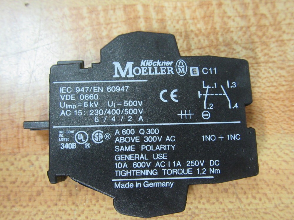 Moeller Klockner EC11 Eaton Contact Block (Pack of 3)