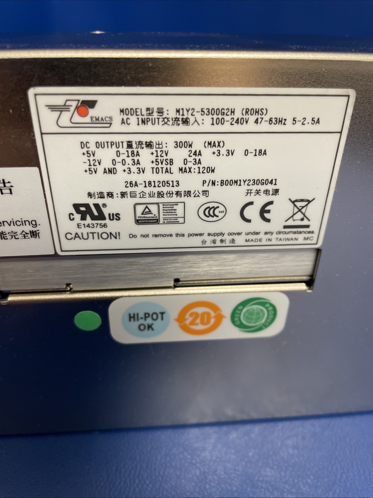 NEW 1PC EMACS M1Y2-5300G2H (ROHS) POWER SUPPLY MAX120W /B00M1Y230G041