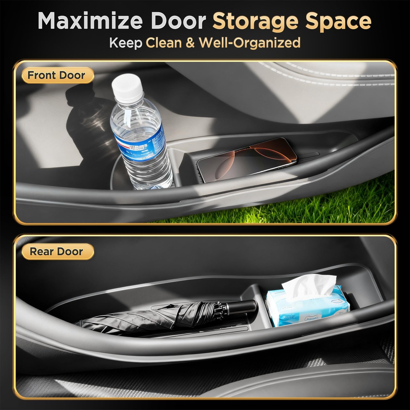 5PCS for Tesla Model Y Juniper(2025 2026) Door Side Storage Box Cup Holder [W…