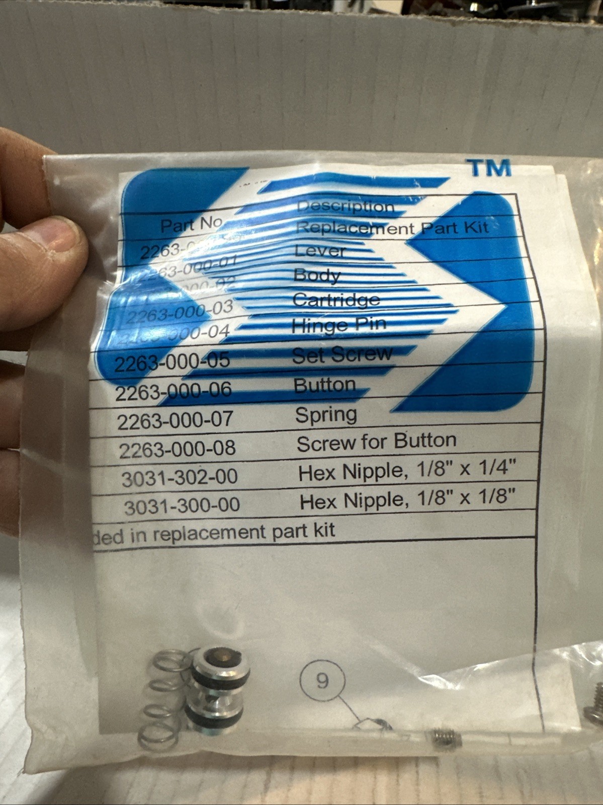 Schmidt 2263-000-99 Pneumatic Deadman Switch Repair Kit Sandblasting