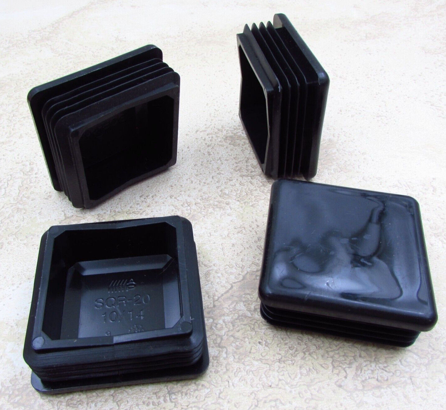 QTY 4 Black 2″ Inch, 10-14 Gauge Square Tube End Cap Plastic Insert Plugs
