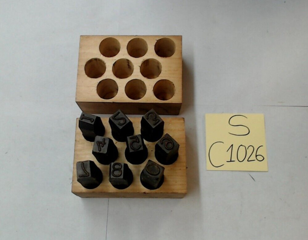98282973 Nine Piece Steel Numbers Stamp Set