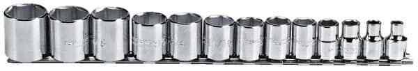 Proto J52126 Standard Socket Set: 1/4″ to 1″ Socket, 6 Point, 13 Piece Set