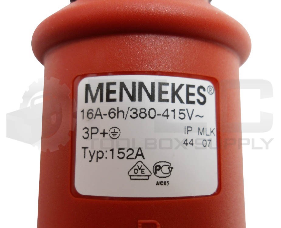 NEW MENNEKES 16A 6H CONNECTOR PLUG 380-415V 50-60HZ 152A