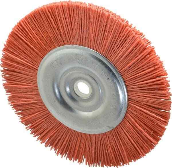 Dico 7200066 Wheel Brush: 6″ Wheel Dia, Crimped 5/8″ Hole, Nylon, 120 Grit