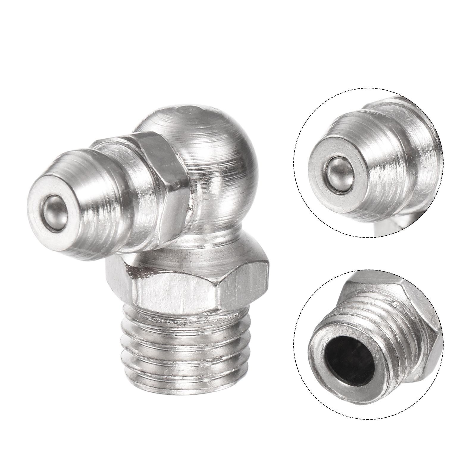 20Pcs Nickel-Plated Iron 90 Degree Hydraulic Grease Fitting M8 x 1mm Thread