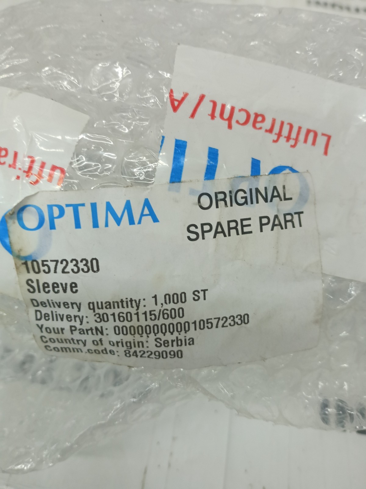 OPTIMA SPARE PART S.S SLEAVE 000000000010572330