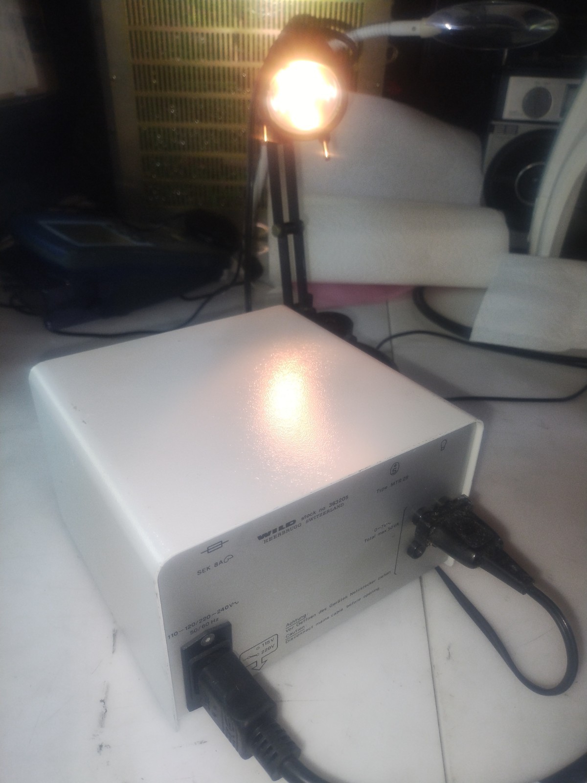 Wild Heerbrugg MTR 28 Microscope Power Supply/Light And Stand