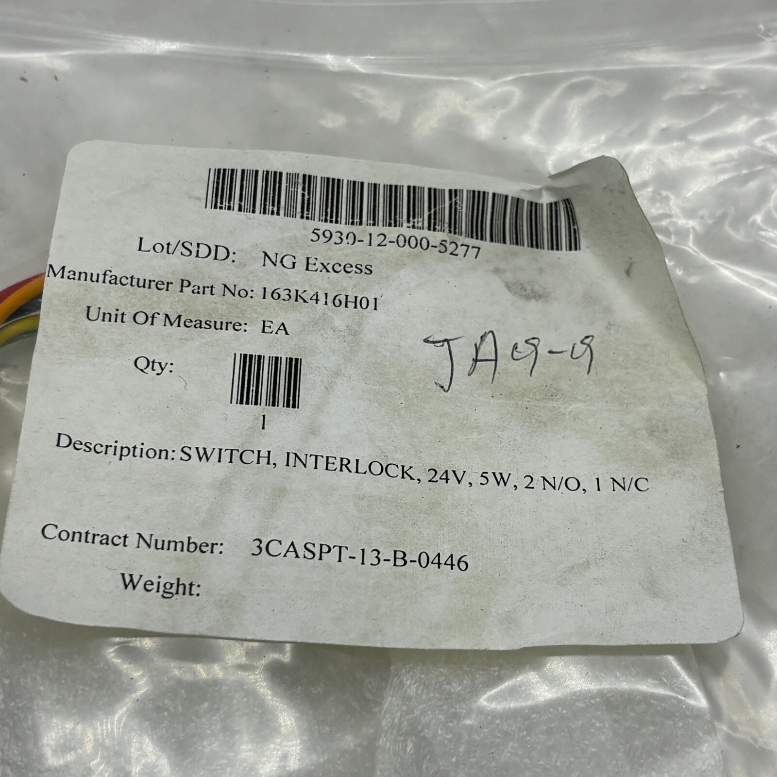 NG 163K416H01 Excess Interlock Switch 24V 5W 2 N/O 1 N/C “”FREE SHIPPING”” ✅
