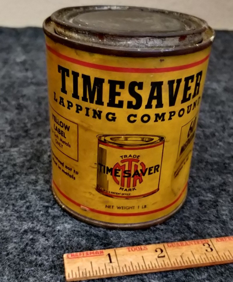 FULL CAN new old stock TIMESAVER LAPPING COMPOUND YELLOW LABEL 60N MEDUIM