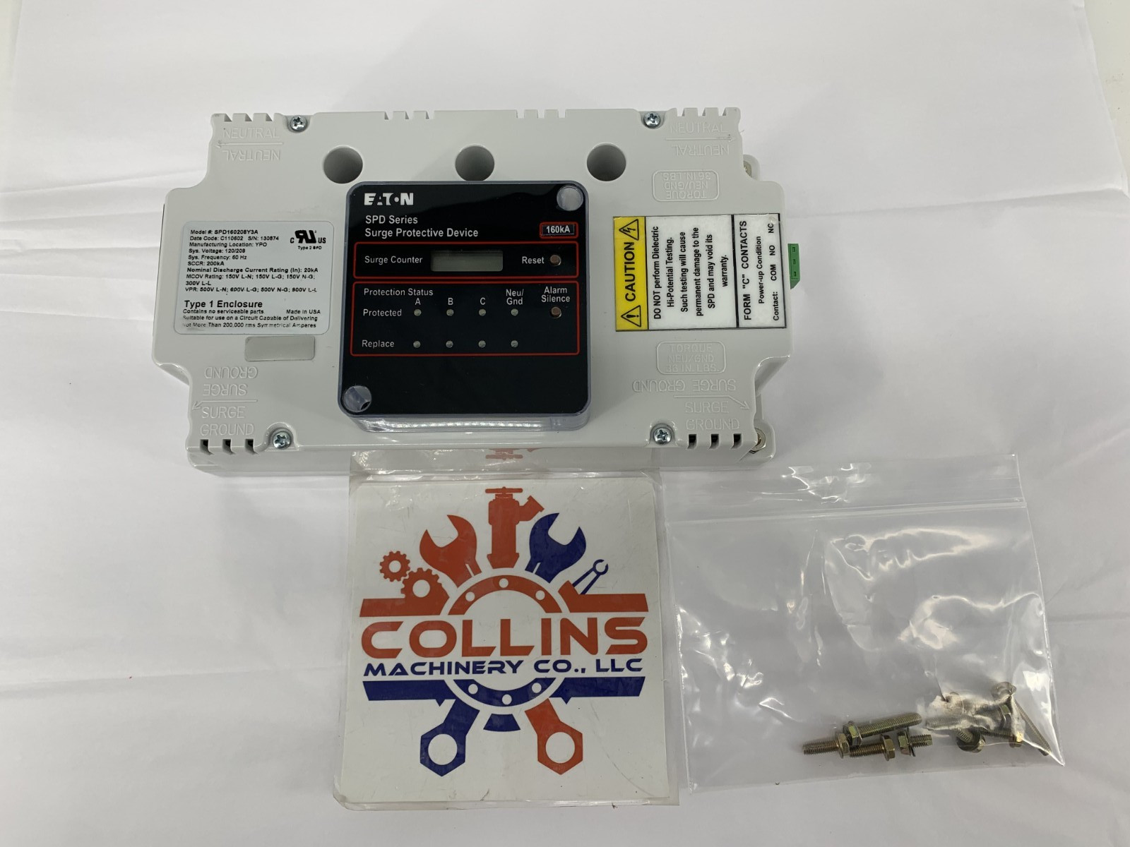 Eaton SPD160208Y3A SPD Series 160kA 120/208V Surge Protection Device SCCR 200kA