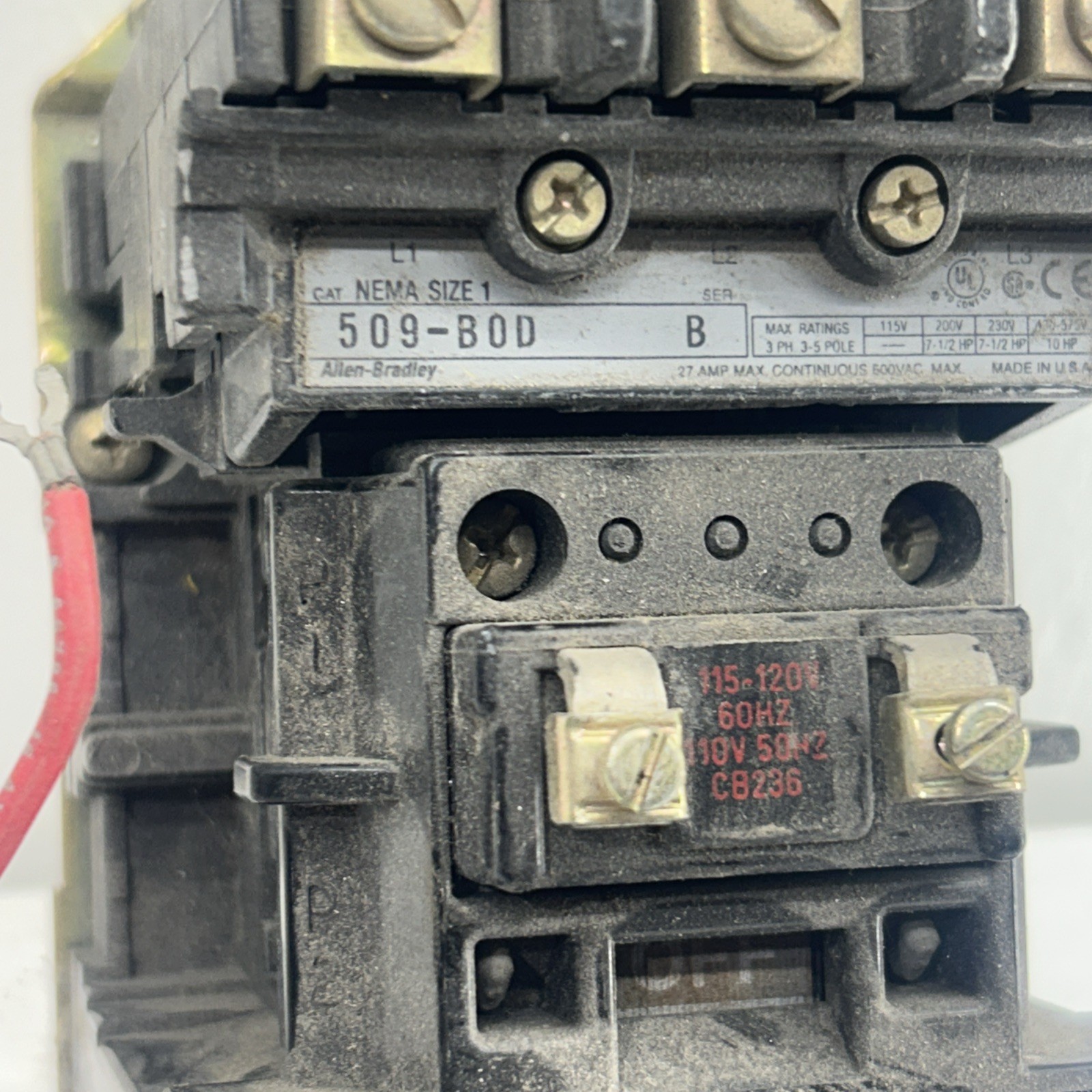 Allen Bradley 500L-BOD92 Lighting Contactor With 42185-800-01 Reset