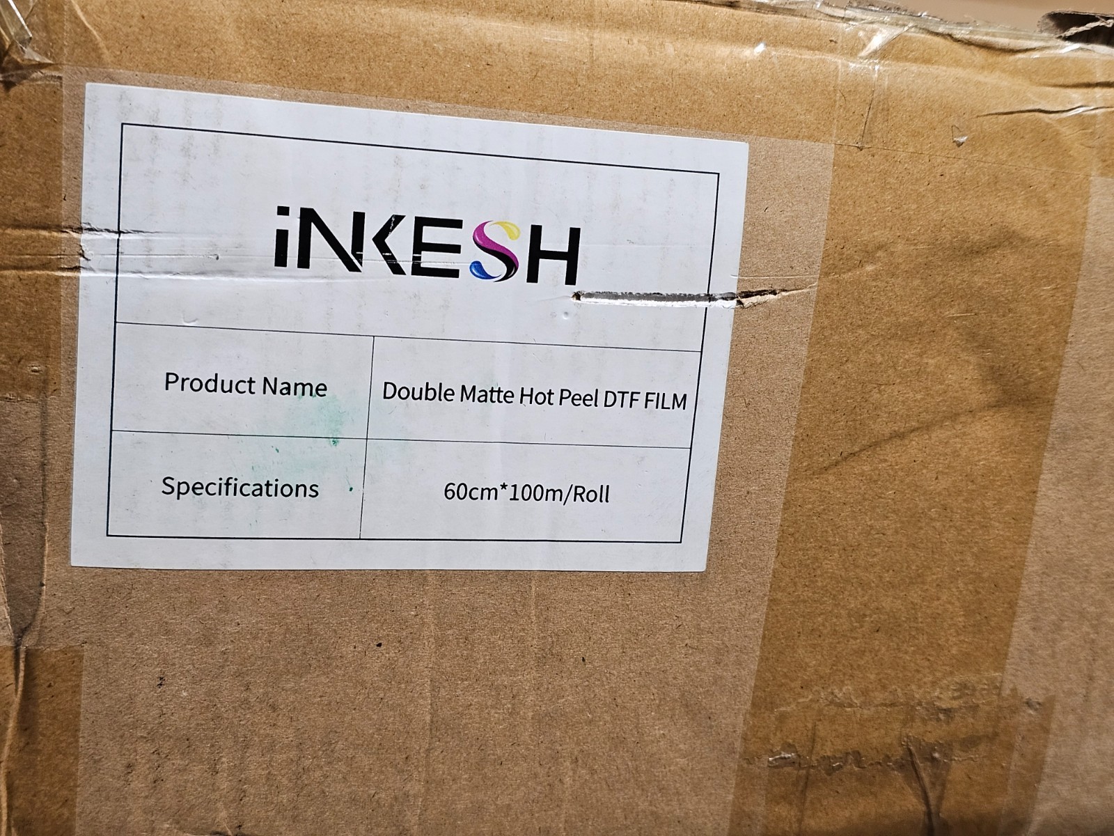 (QTY 2) Inkesh Double Matte Hot Peel DTF Film 24”X 328′ (60 cm x 100m)
