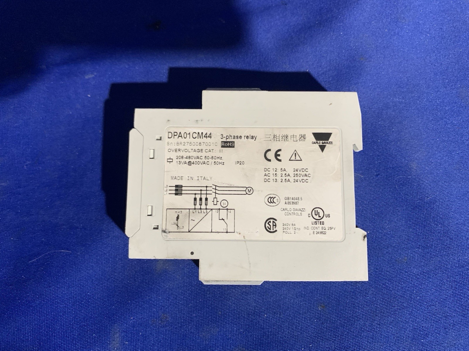 Carlo Gavazzi DPA01CM44 3 Phase Monitoring Relay – Lot of 5 Untested – Read