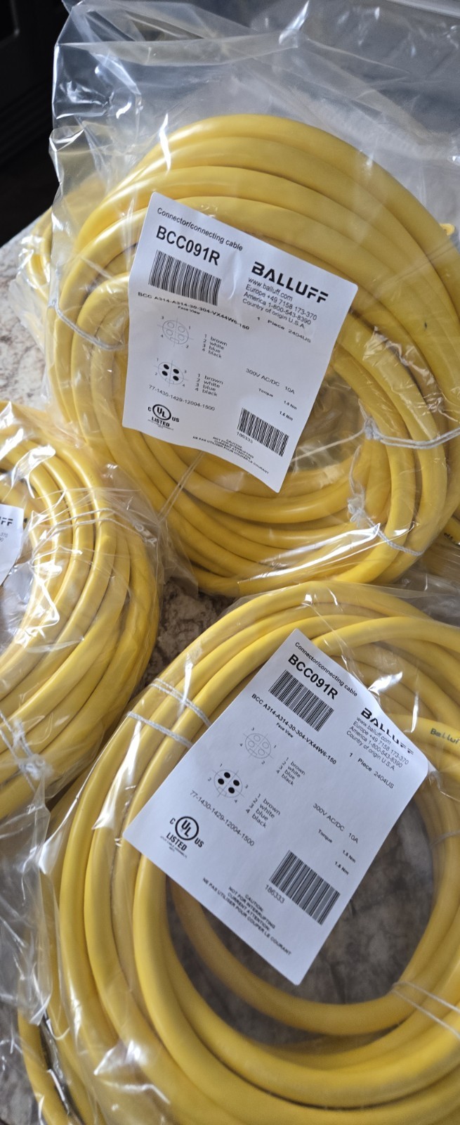 BALLUFF BCC091R A314-A314-30-304-VX44W6-150 BRAND NEW HEAVY 300V ACDC 10A
