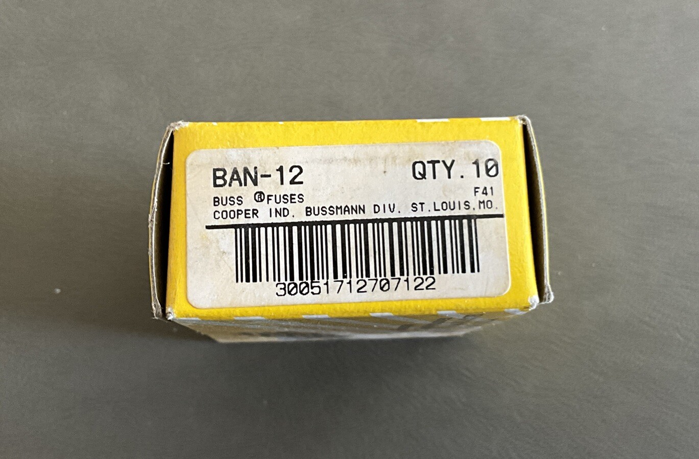 Box Of 10 Cooper Bussmann BAN-12 Miniature Fuse BAN 12 Amp