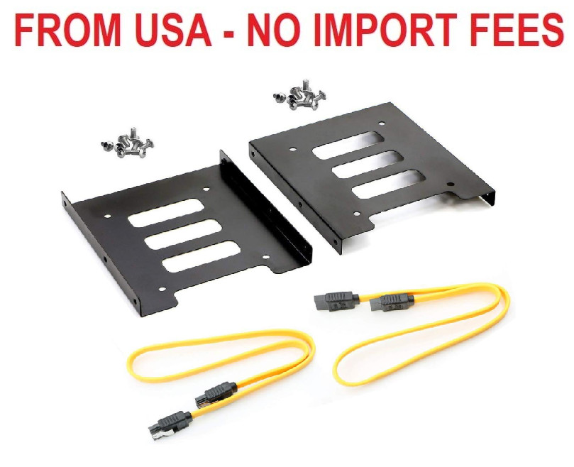 HDD SSD Mounting Bracket 2.5 to 3.5 Adapter Hard Drive Holder (Single Drive, 2 P