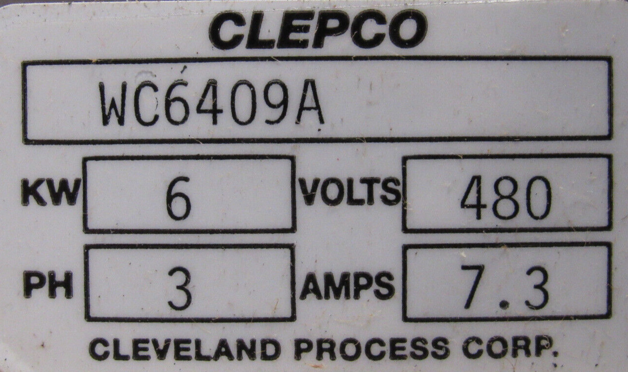 NEW CLEPCO WC6409A IMMERSION HEATER 6KW 480V