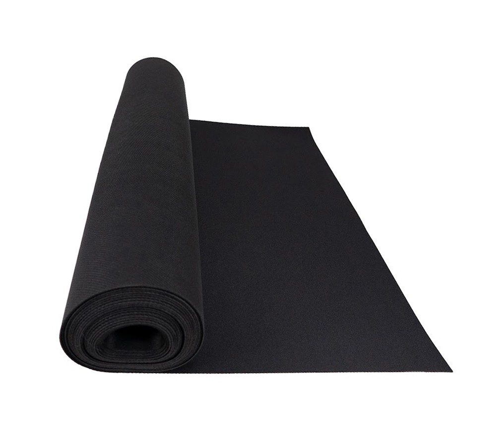 (2 Pack) 20’x27″ Black Neoprene Floor Runner w/ Non Skid Bottom