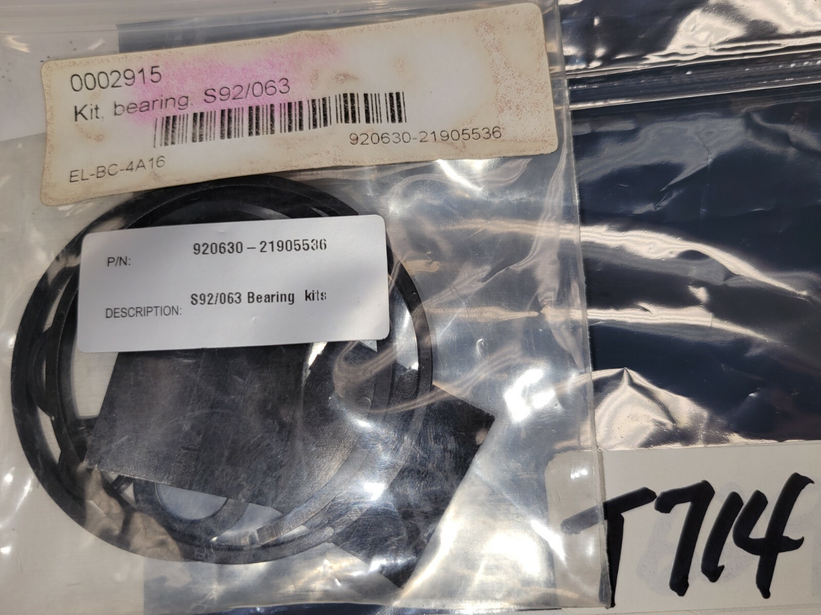 BRAY PNEUMATIC ACTUATOR KIT 920630-21905536 KIT BEARING S92/063