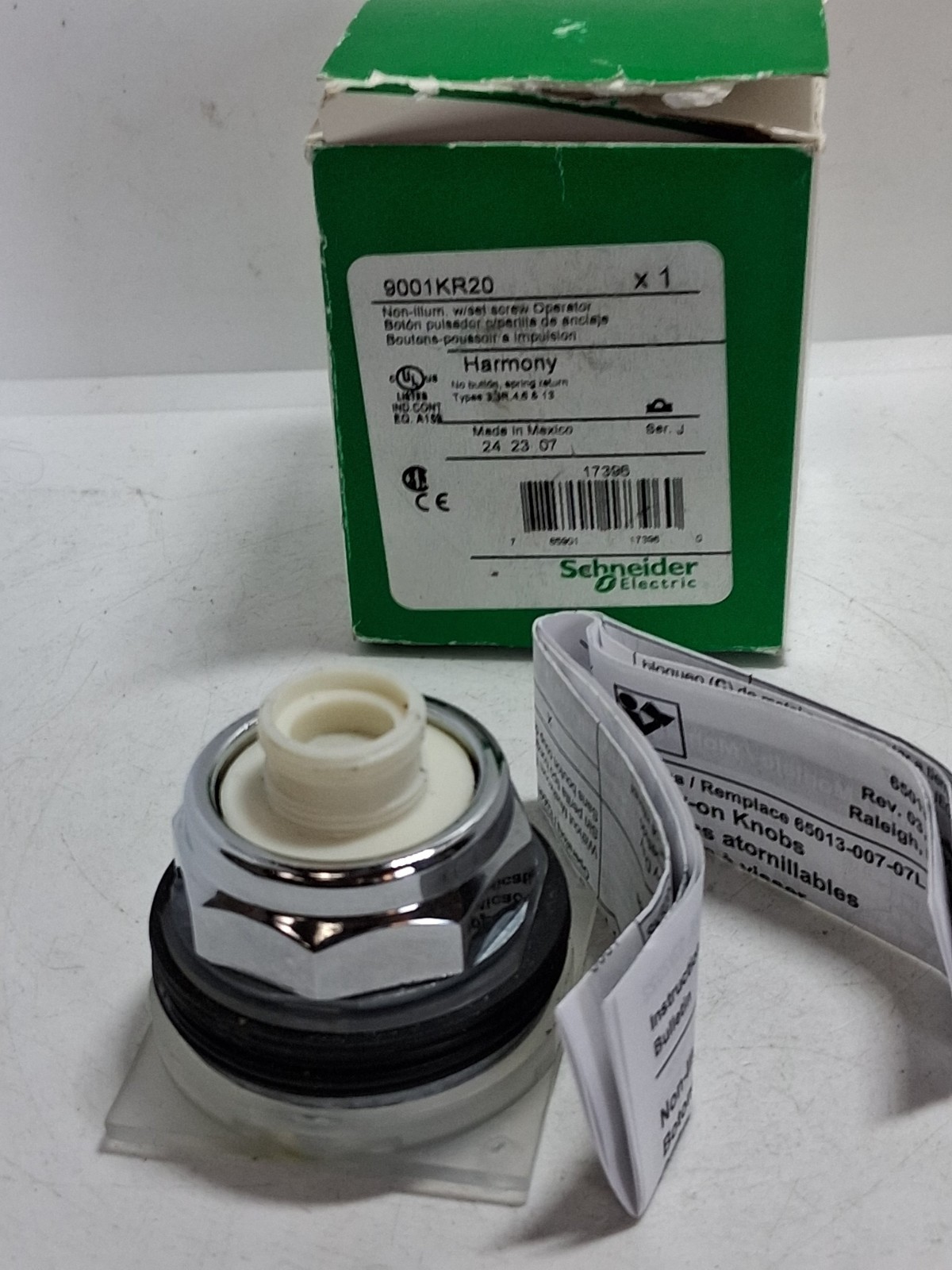 SCHNEIDER 9001KR20 PUSHBUTTON OPERATOR NON-ILL SERIES J NIB