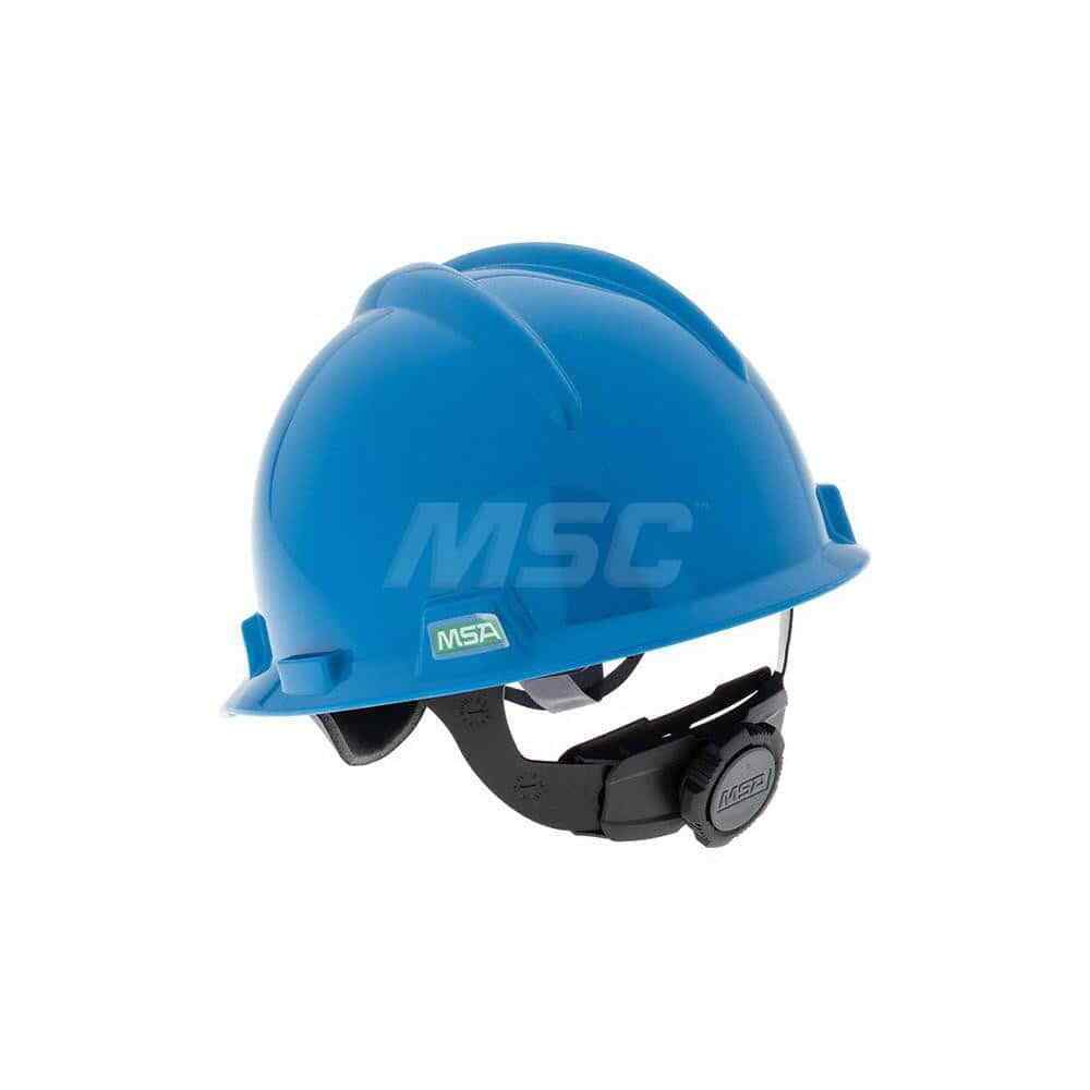 MSA 477483 Blue V-Gard Slotted Cap-Style Hard Hat w/ Fas-Trac III Suspension