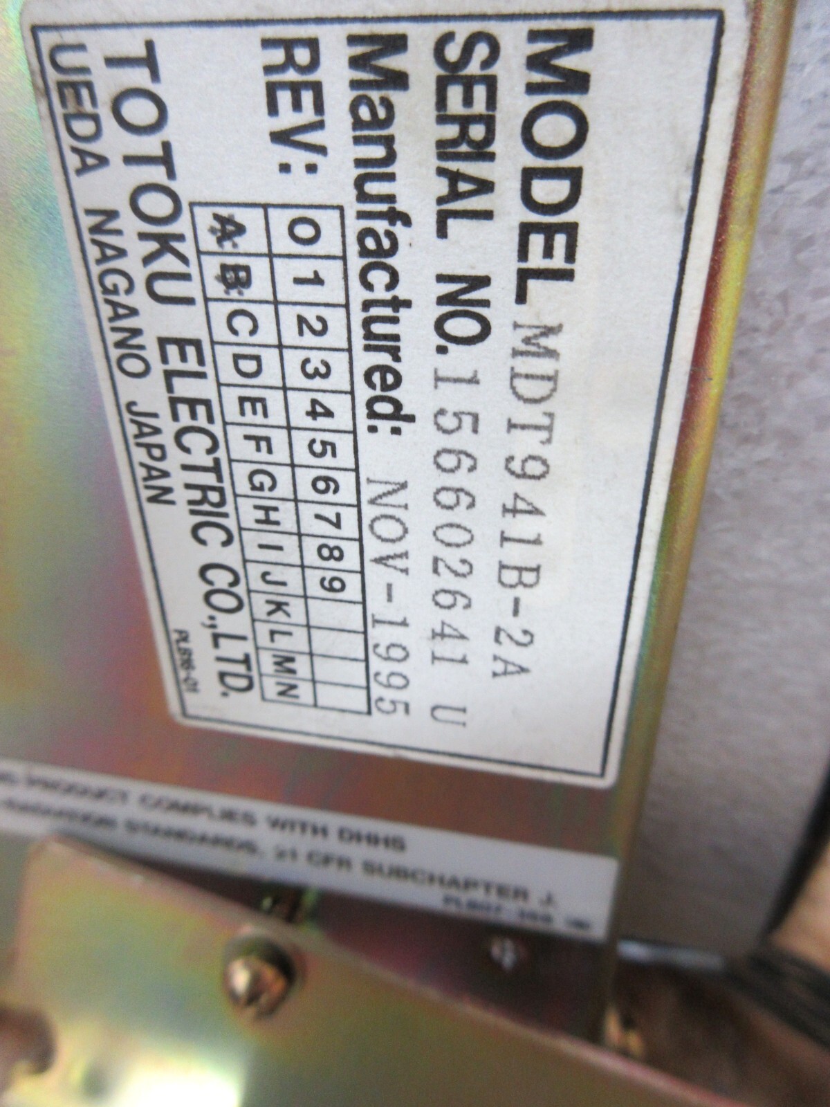 *SPECIAL* 1996 MORI SEIKI CL-25B TOTOKU CRT DISPLAY MONITOR MDT941B-2A WARRANTY