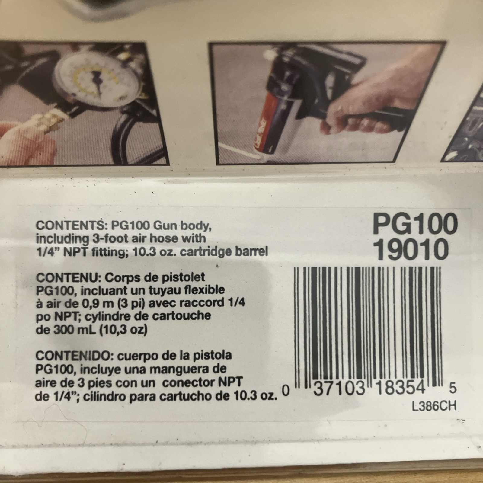 NEW WELLER CAULK MASTER GUN PG100, 3FT AIR HOSE, 1/4″ NP