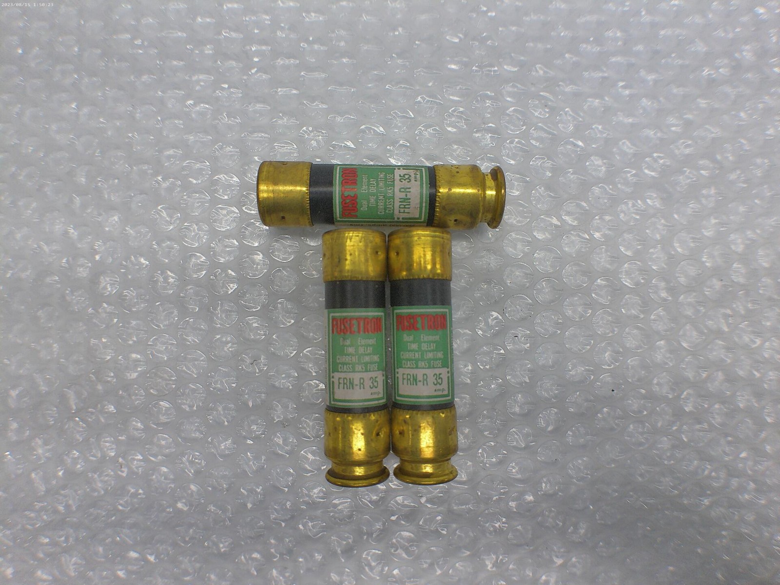 FUSETRON FRN-R-35 FUSE GREEN LOT OF 3 NSNP
